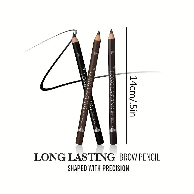 3pcs Eyeliner & Brow Pencil Waterproof And Sweat Proof Multifunctional Makeup Pen Set