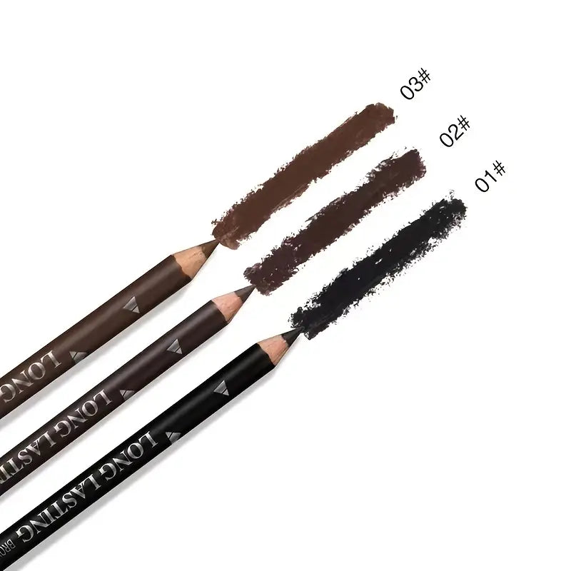 3pcs Eyeliner & Brow Pencil Waterproof And Sweat Proof Multifunctional Makeup Pen Set