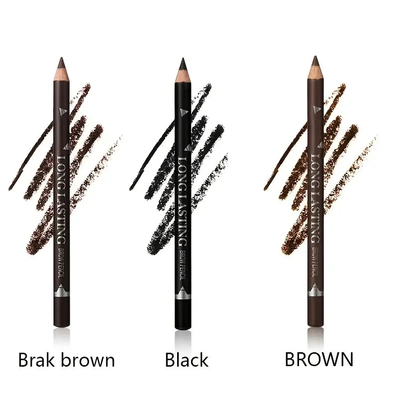 3pcs Eyeliner & Brow Pencil Waterproof And Sweat Proof Multifunctional Makeup Pen Set