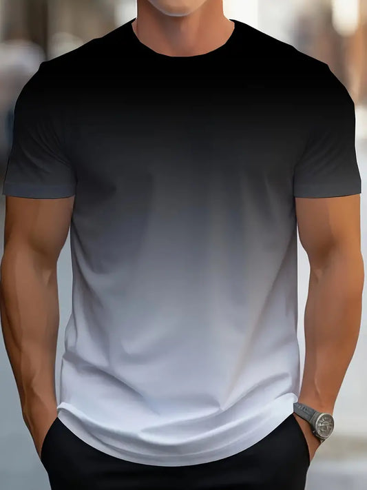 Gradient Groove: Men's Stylish Color Shirt for Casual Wear