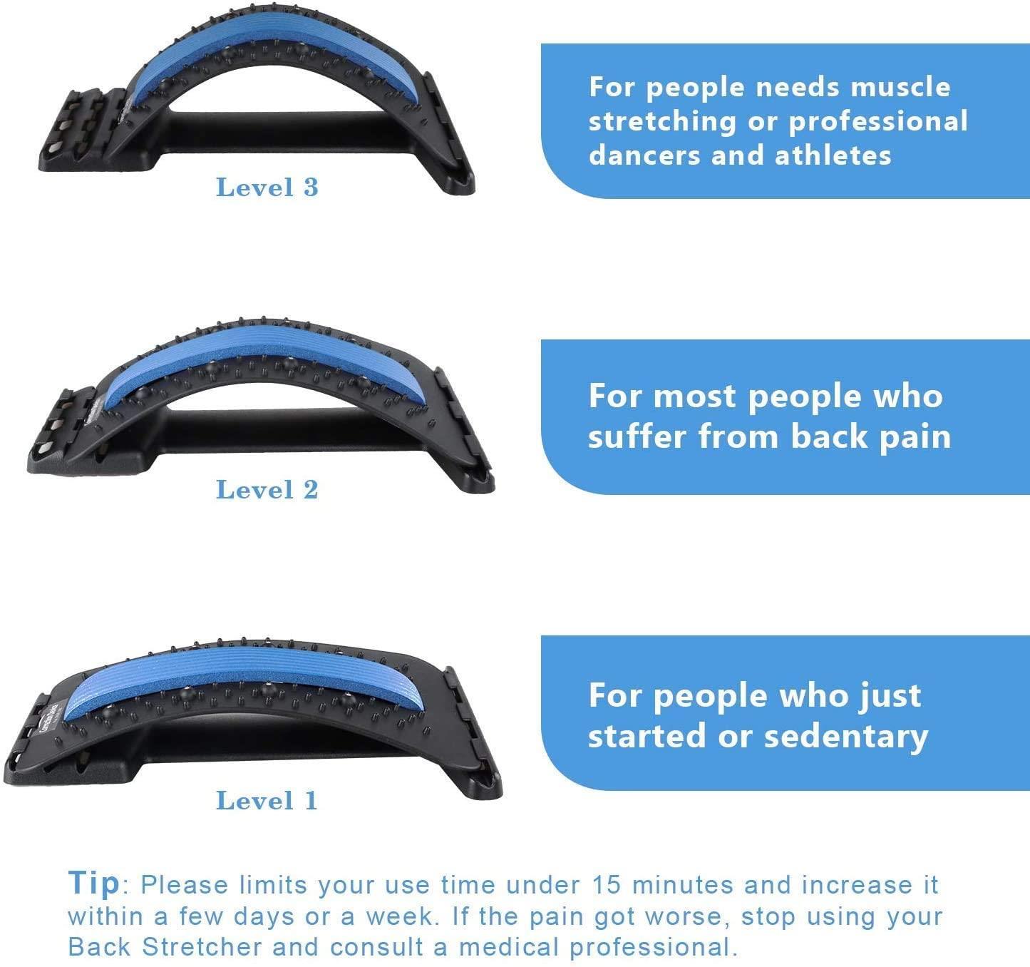 Lower Back Lumbar Pain Spine Stretcher Massager Posture Relief Cracker Support