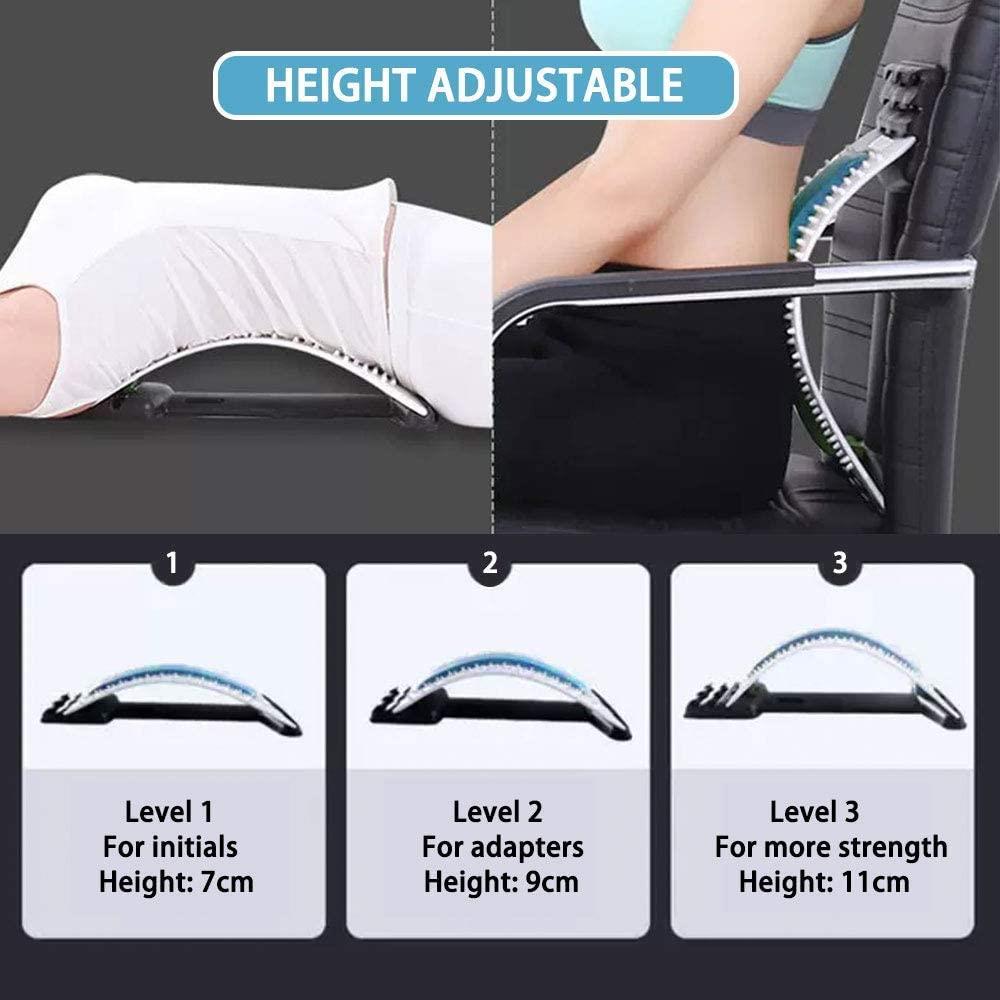 Lower Back Lumbar Pain Spine Stretcher Massager Posture Relief Cracker Support